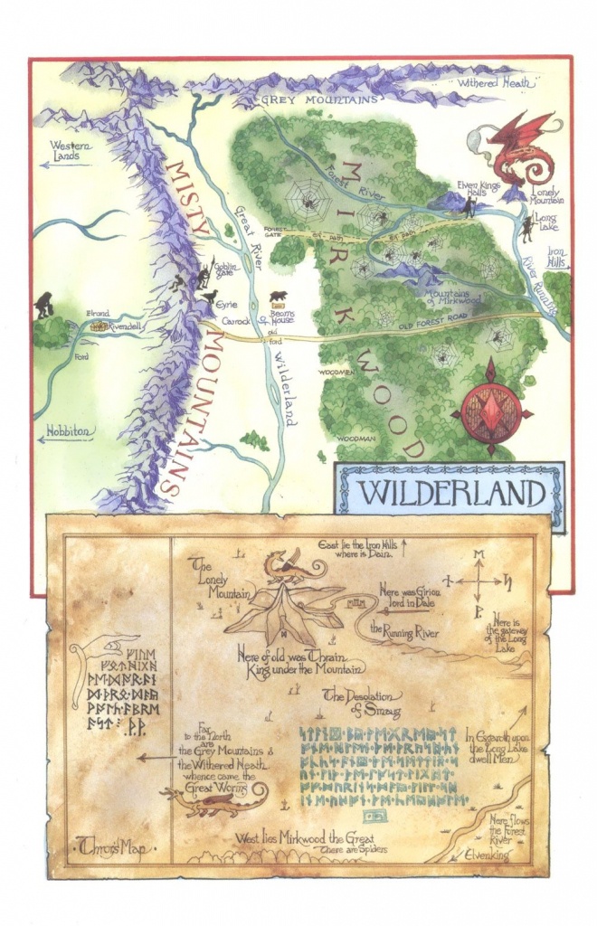 Tolkien&amp;#039;s Map Of The Wilderland And Thror&amp;#039;s Map.. | Diorama - Thror&amp;#039;s Map Printable