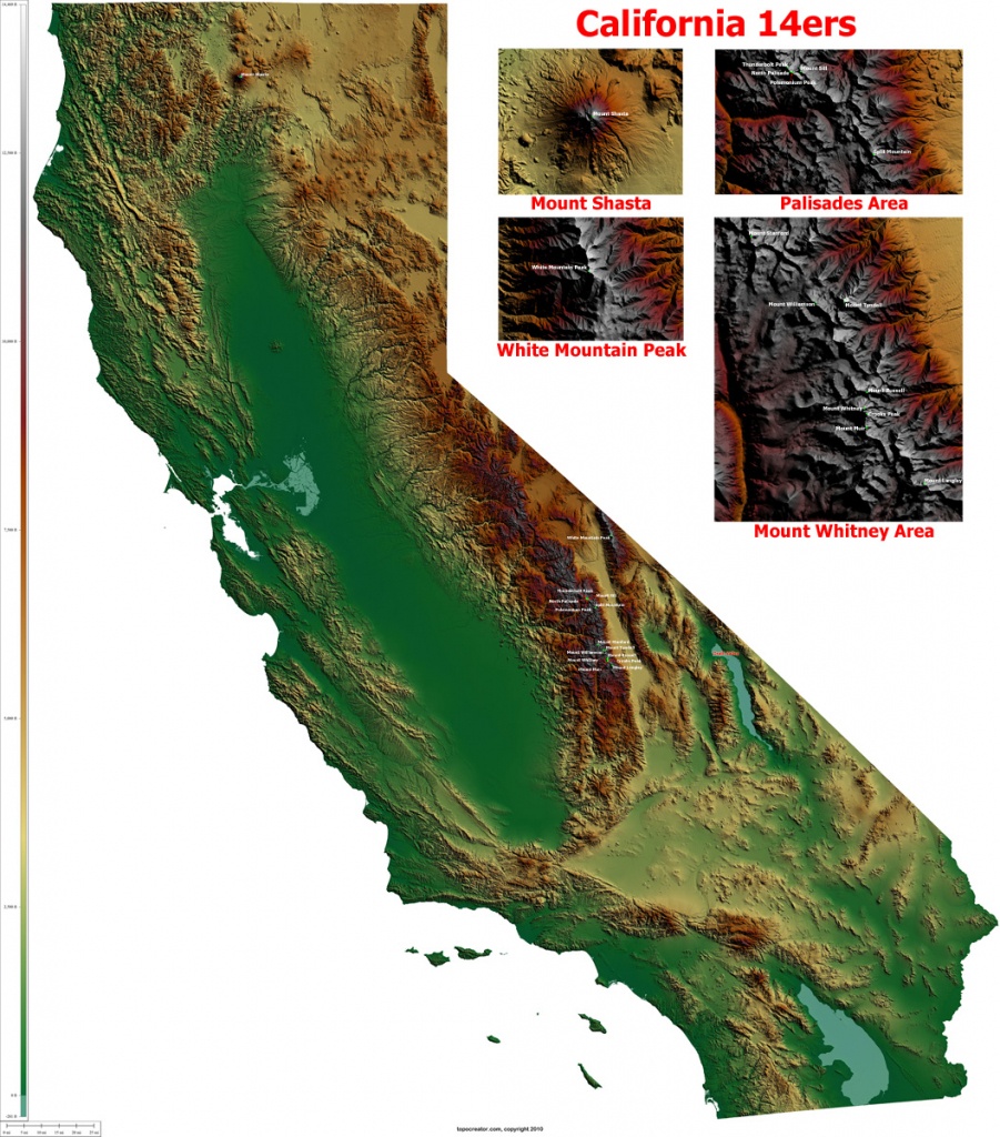Topocreator - Create And Print Your Own Color Shaded-Relief - California Terrain Map