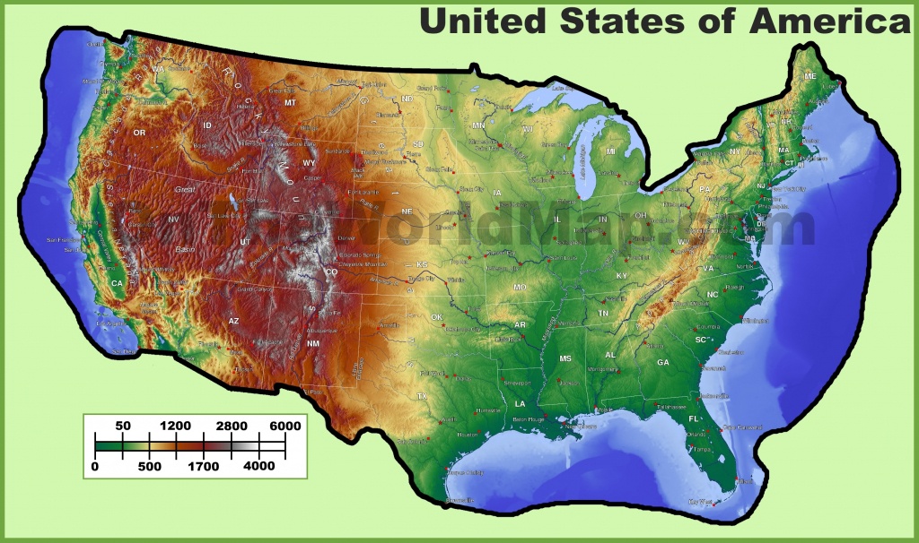 Topographic Map Of Usa - Printable Topographic Map Of The United States