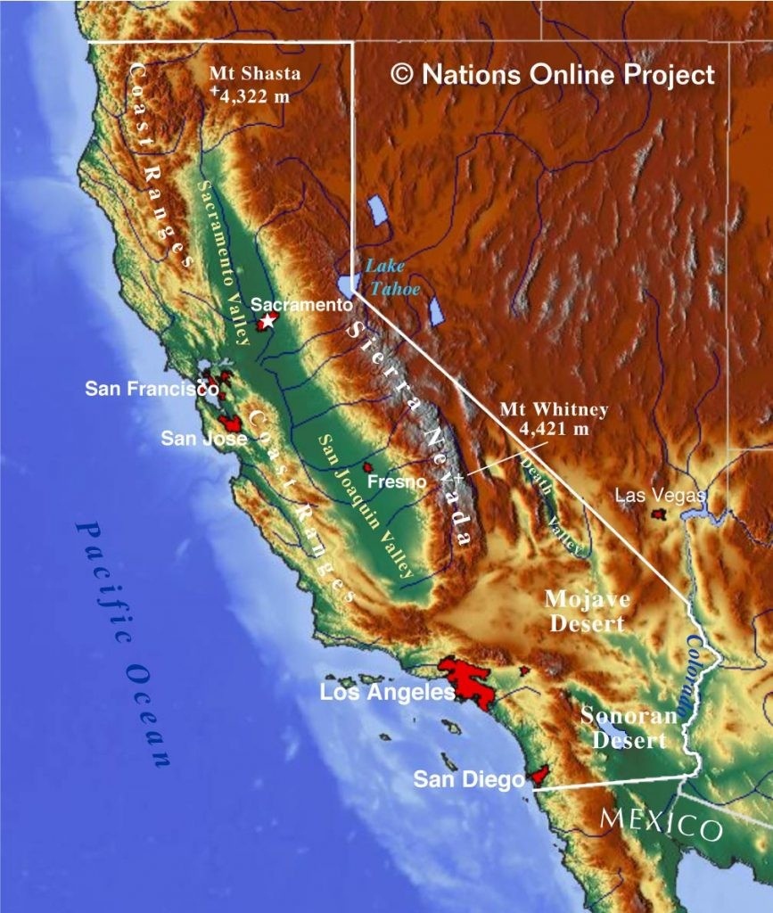 Topographical Map Of California Topographic Make Photo Gallery 867 - Topo Map Of California