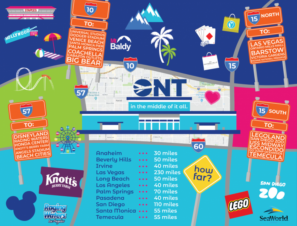 Tourist Attractions | Ontario International Airport - Southern California Attractions Map