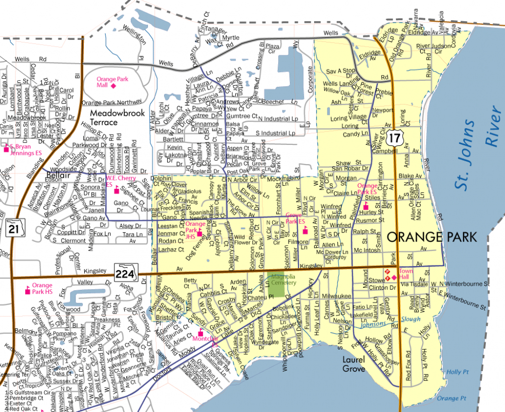 Town Limits &amp; Map - Town Of Orange Park - Florida Orange Groves Map