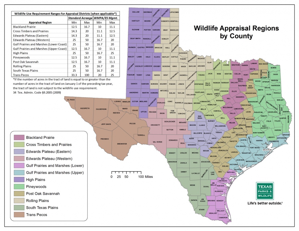 Tpwd: Agricultural Tax Appraisal Based On Wildlife Management - Texas Hunting Map