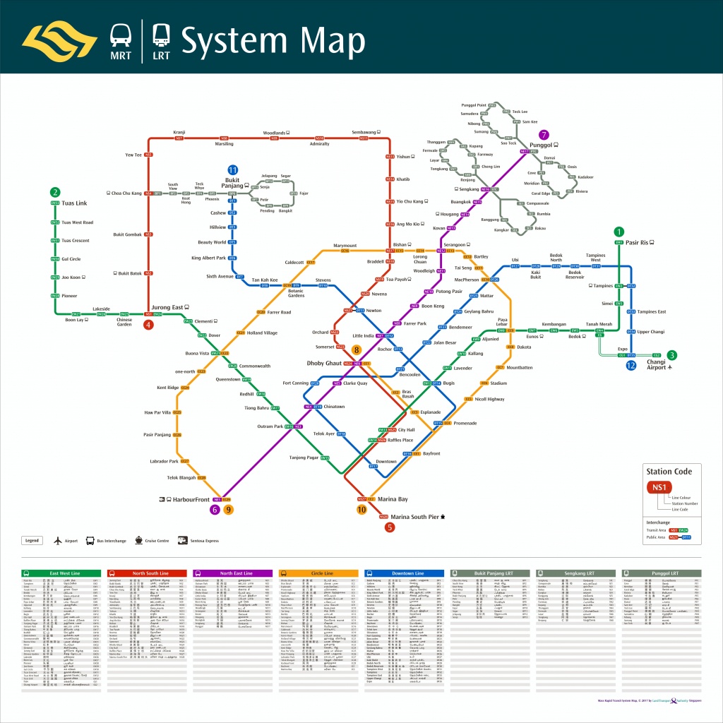 Train System Map | Mrt &amp; Lrt Trains | Public Transport | Land - Singapore Mrt Map Printable