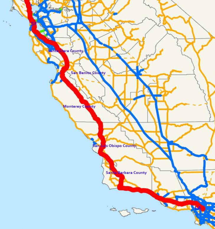 Traveling Highway 101 A Road Trip Through Central California California Scenic Highway Map 728x777 
