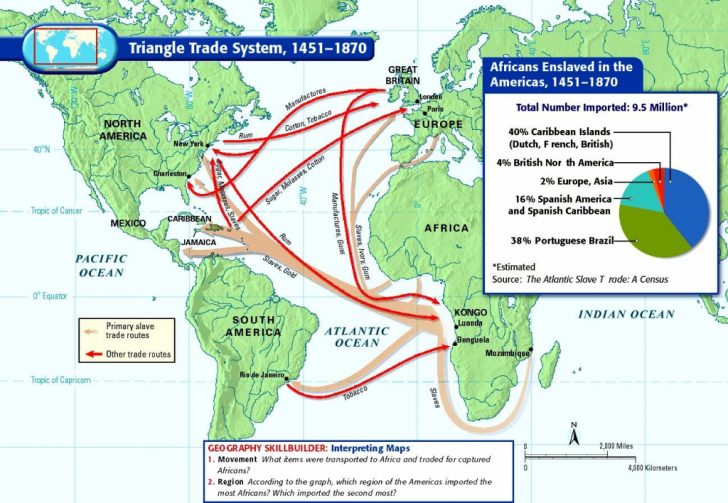 Triangle Slave Trade Map 14Th Century | Mapping The Middle Passage ...