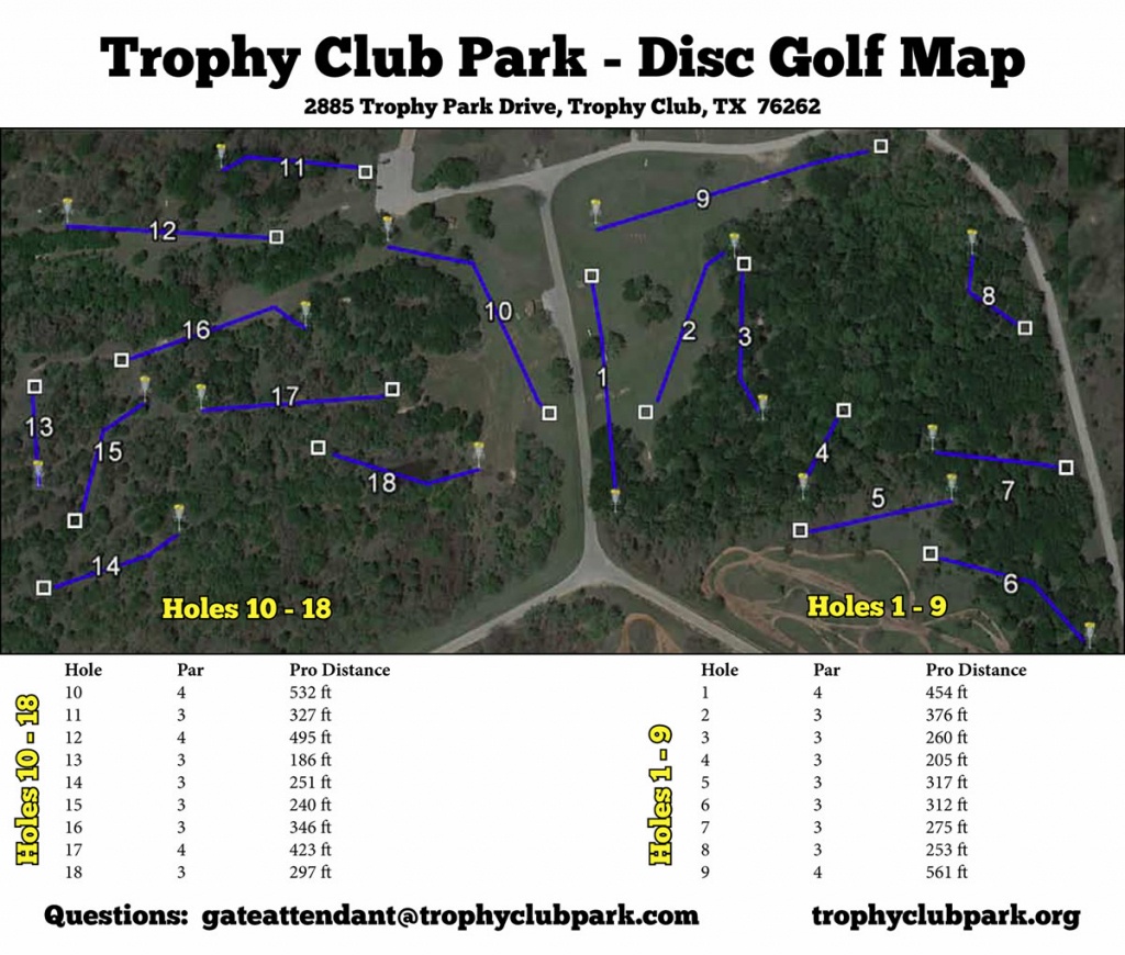 Trophy Club Park In Trophy Club, Tx - Disc Golf Course Review - Trophy Club Texas Map