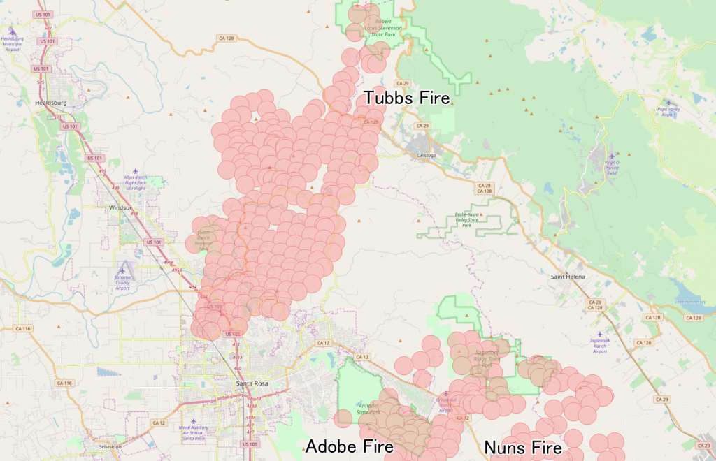 Tubbs Fire - Wikipedia - California Mountain Fire Map