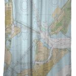 Tx: Galveston Tx Nautical Chart Shower Curtain Map Shower | Etsy   Texas Map Shower Curtain