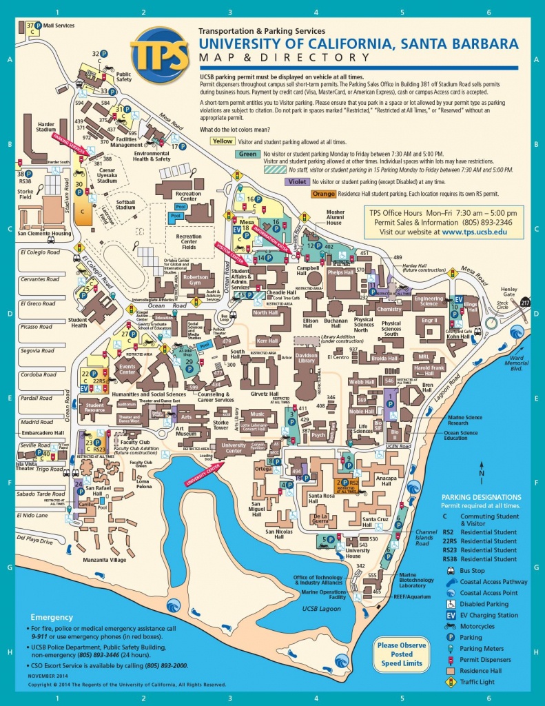 Ucsb Campus Map | Santa Barbara Trip In 2019 | Campus Map, Santa - Uw Madison Campus Map Printable