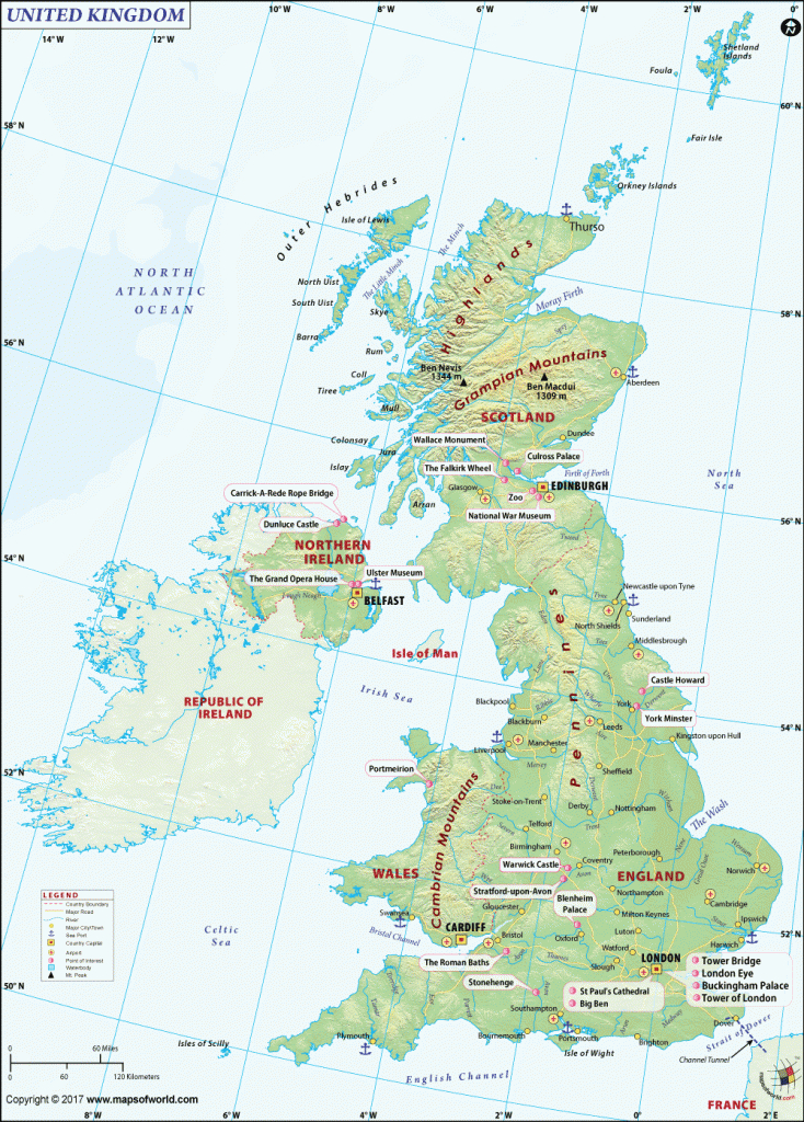 Uk Map, United Kingdom Map, Information And Interesting Facts Of Uk - Printable Map Of Great Britain