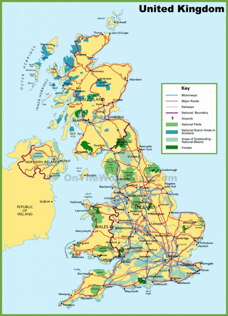 Free Printable Map Of England