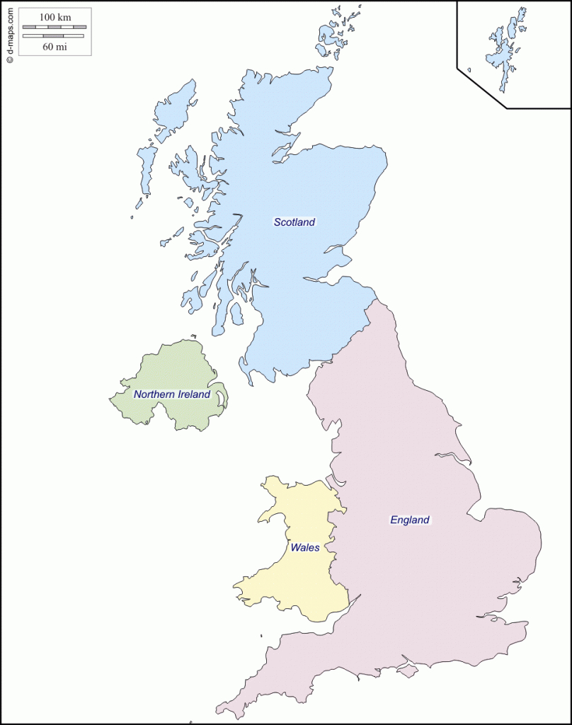 United Kingdom : Free Map, Free Blank Map, Free Outline Map, Free - Free Printable Map Of England