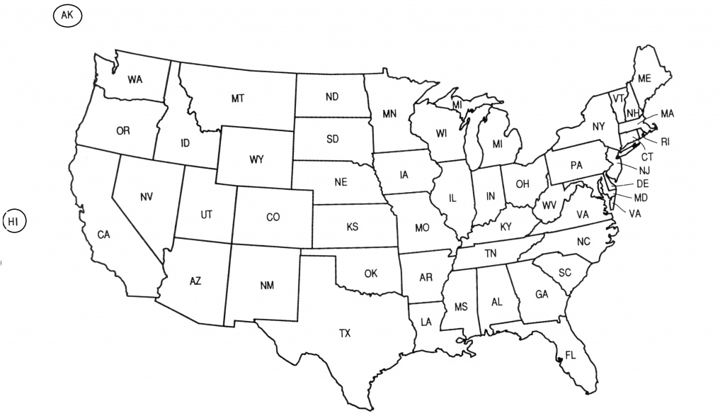 United States Abbreviation Map And Travel Information | Download - Printable State Abbreviations Map