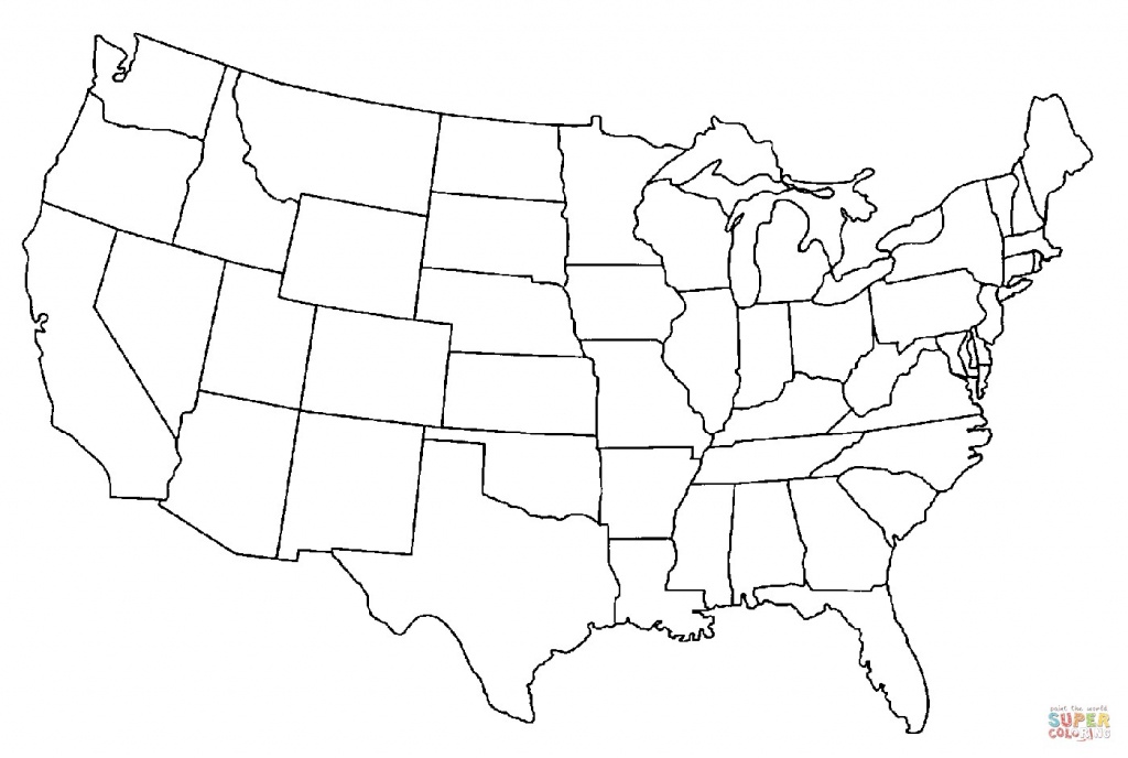 Us Map Without State Names Printable Coloring Map Us And Canada