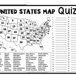 United States Map Quiz & Worksheet: Usa Map Test With Practice   50 States And Capitals Map Quiz Printable