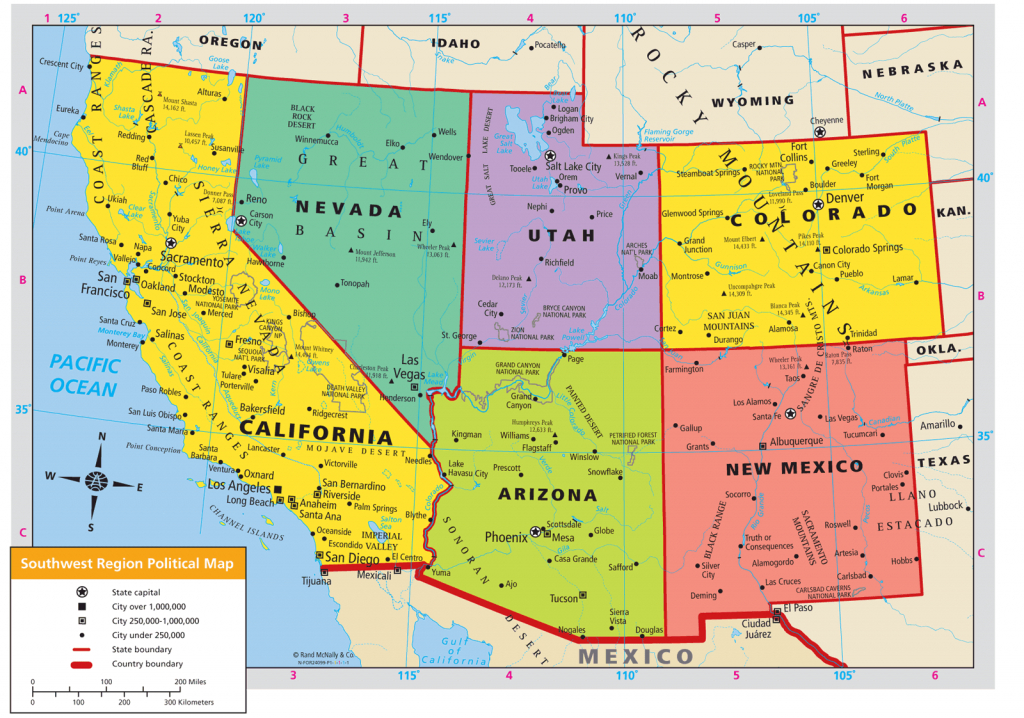 United States Map Southwest Region - Southwest Region Map Printable