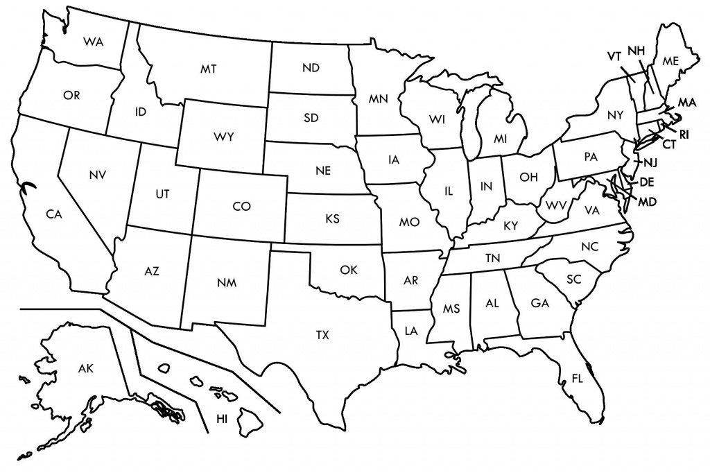 United States Map State Abbreviations Refrence Us Abbreviation Quiz - Printable Map Of Usa With State Abbreviations