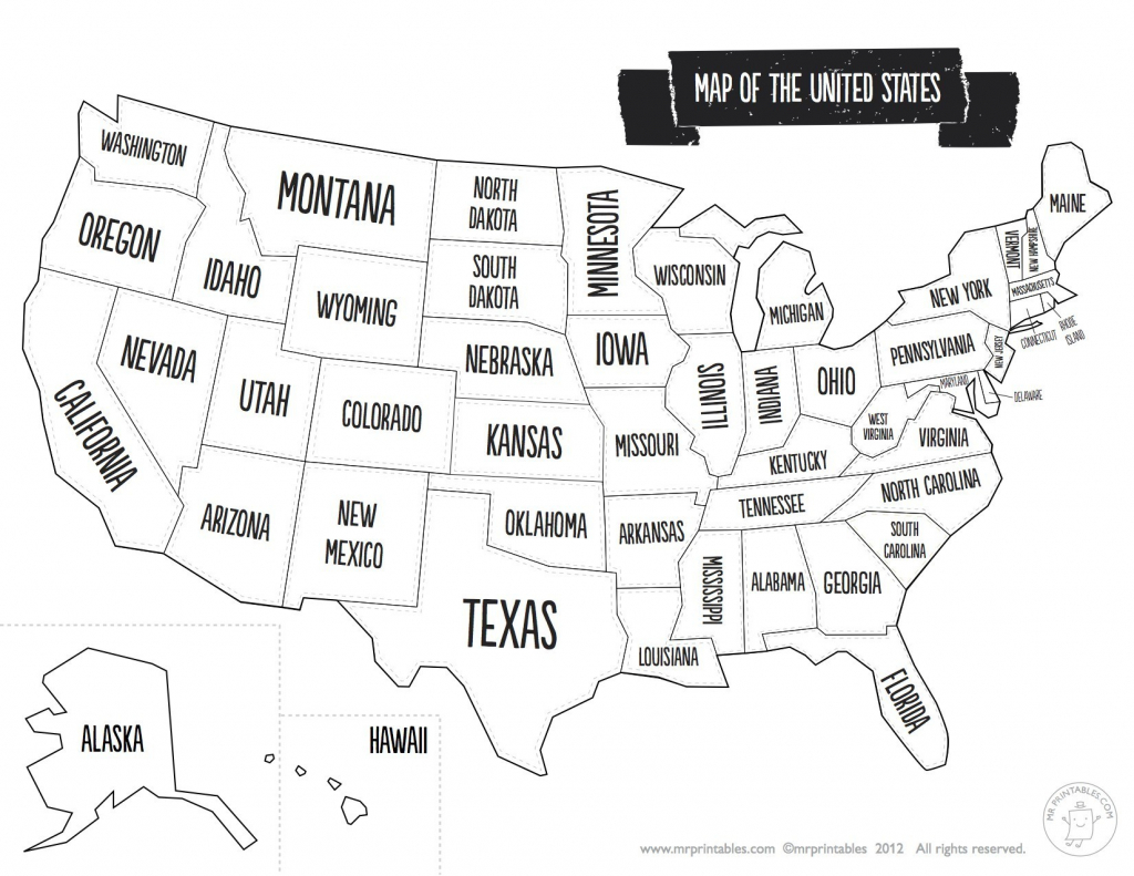 United States Map With State Names And Capitals Printable Save - Map Of United States With State Names Printable