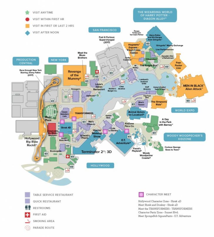 Printable Map Of Universal Studios Orlando