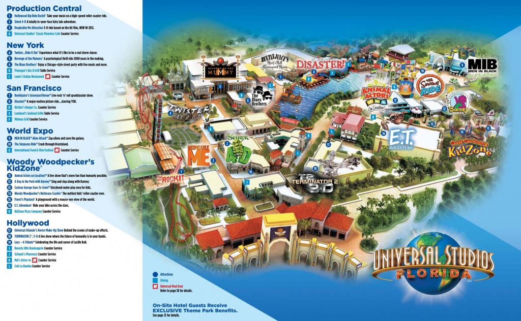 Universal Studios Florida Map - Universal Studios Orlando Park Map - Universal Florida Park Map