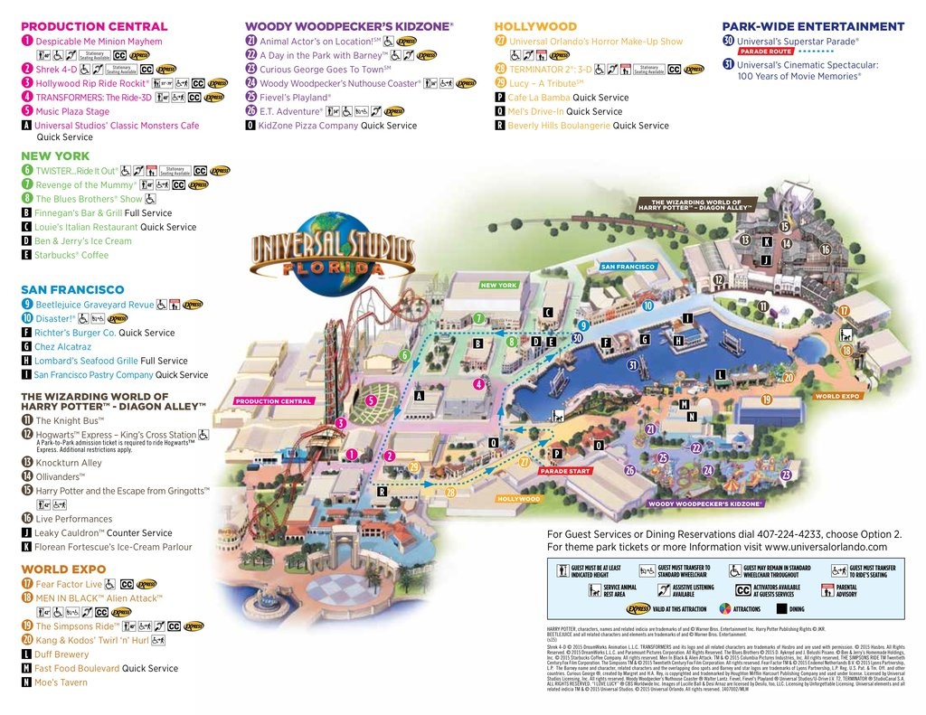Universal Studios Florida - Maplets - Universal Studios Florida Map 2017