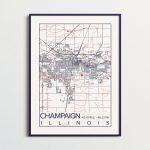 Urbana Champaign Illinois Map University Of Illinois Print City   Printable Map Of Champaign Il