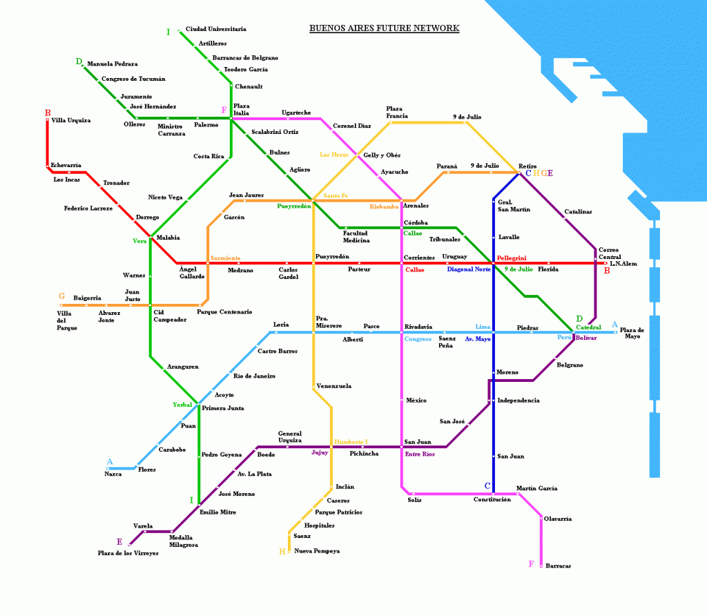 Urbanrail &amp;gt; South America &amp;gt; Argentina &amp;gt; Buenos Aires Subte (Metro) - Florida Street Buenos Aires Map