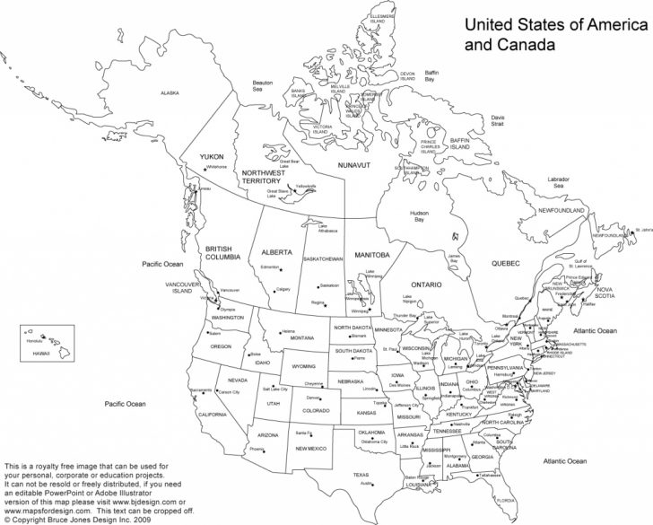 Blank Us And Canada Map Printable