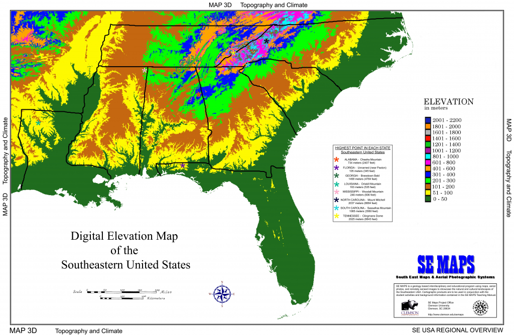 Us Elevation Map Interactive | Sitedesignco - Interactive Elevation Map Of Florida