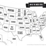 Us Map Black And White Printable Of The Usa Mr Printables   Usa Map Black And White Printable