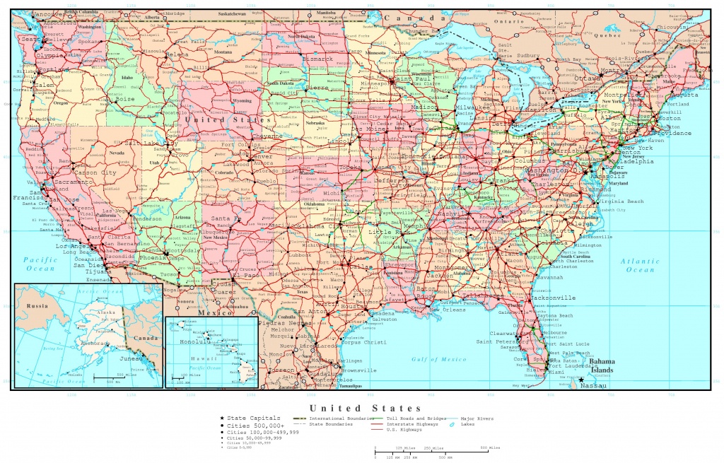 Us Map Of States Printable Large Detailed Political And Road Map Of - United States Travel Map Printable