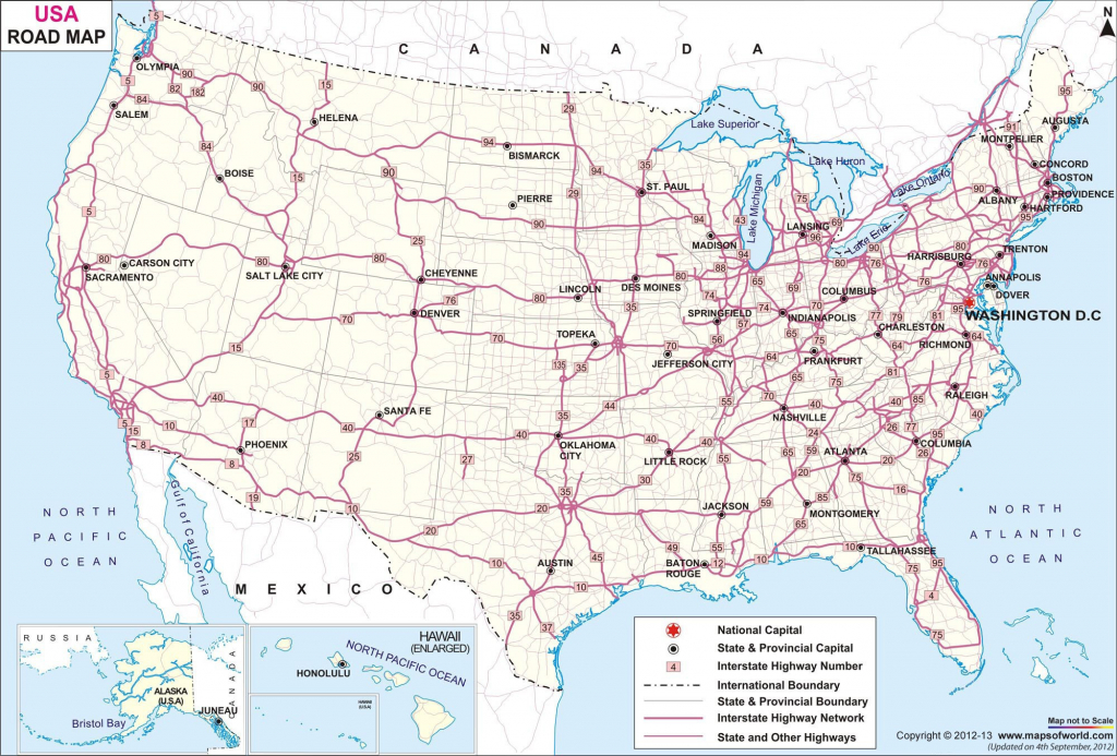 Us Map With Highways And Interstates Refrence Printable Us Map With - Printable Us Map With Interstate Highways