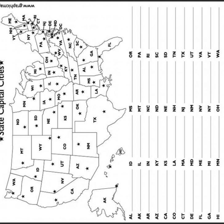 Us States Map Test Printable