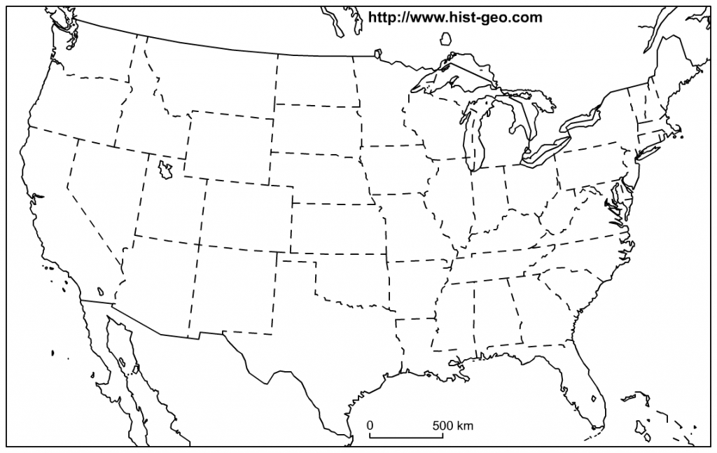 Us States Blank Map (48 States) - Printable Usa Map Outline