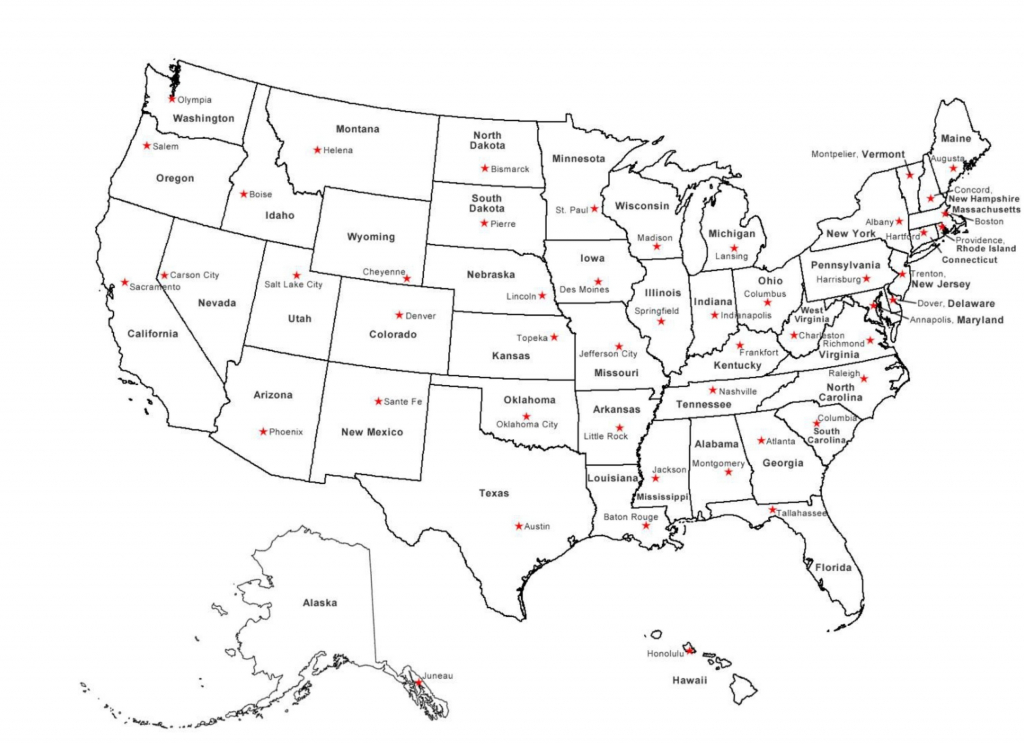 Us States Outline Map Quiz Fresh Western United Save Capitals - United States Map States And Capitals Printable Map