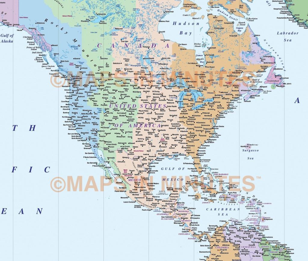Us Time Zone Map With Cities Detailed North America Zones At Best - Printable North America Time Zone Map