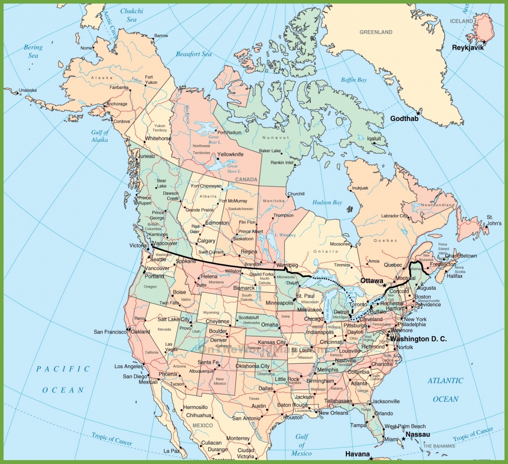 Usa And Canada Map - Large Printable Map Of Canada
