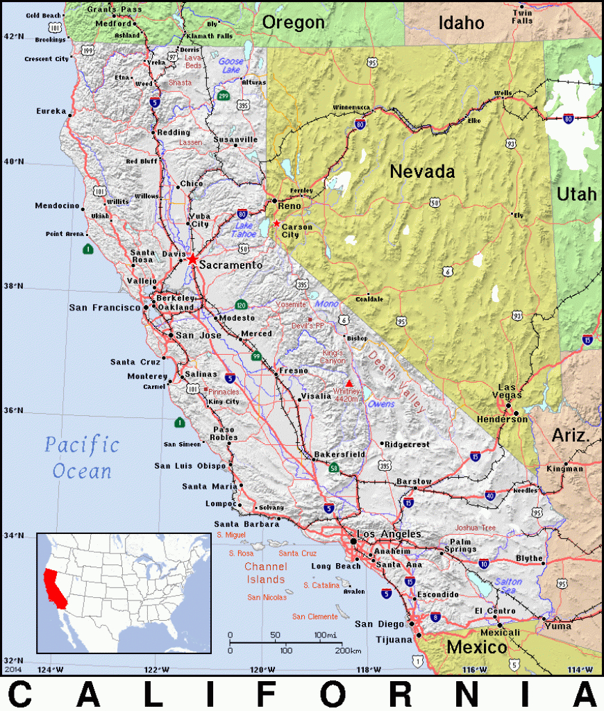 Usa: California – Spg Family Adventure Network - Spg California Map
