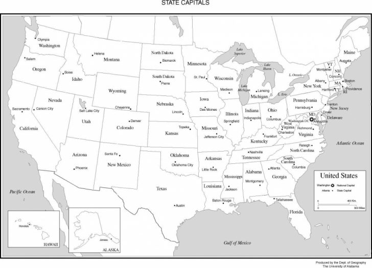 United States Map States And Capitals Printable Map