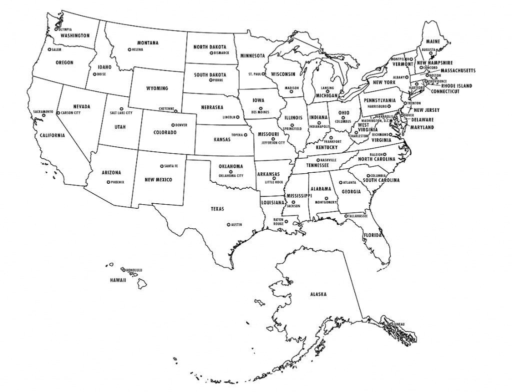 Usa Map With States Names And Capitals | Autobedrijfmaatje - Printable Us Map With Capitals