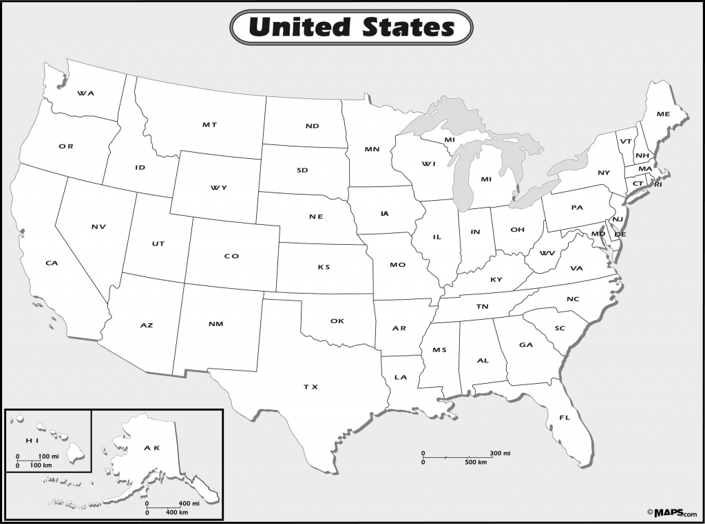 Usa Map Black And White Printable - Printable Maps