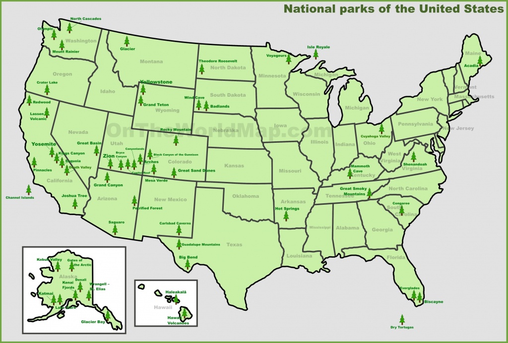 Usa National Parks Map - Printable Map Of Us National Parks