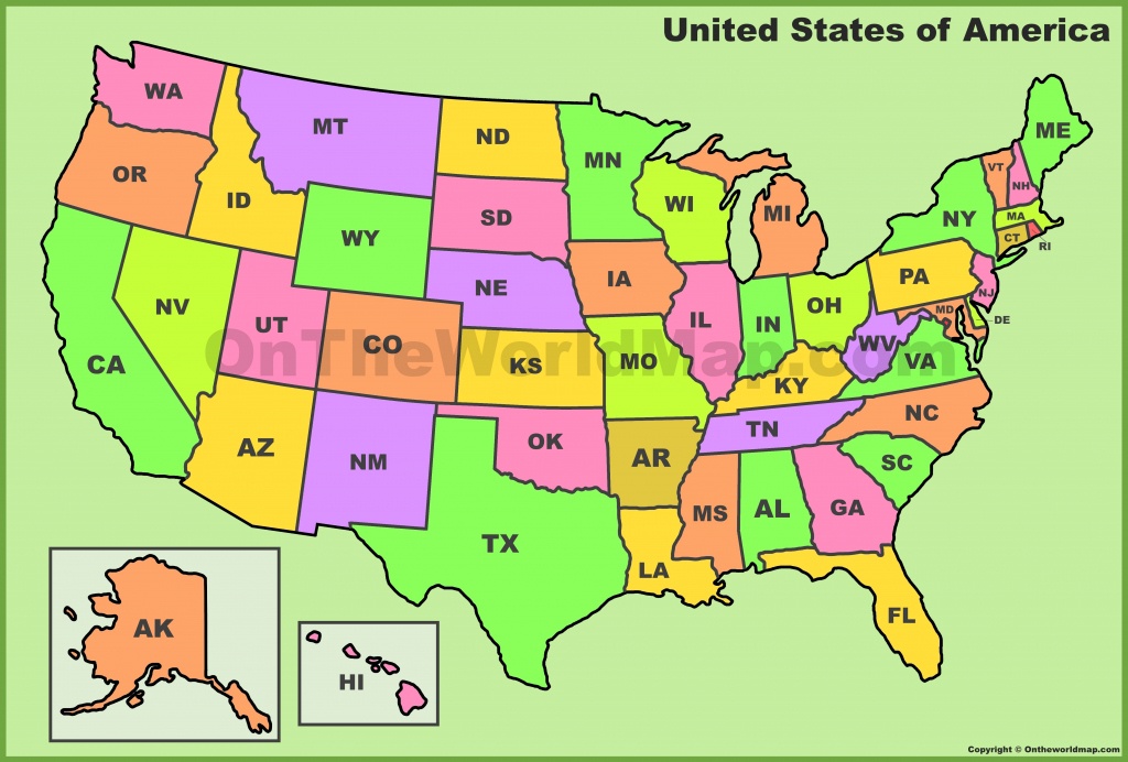 Usa State Abbreviations Map - Printable State Abbreviations Map