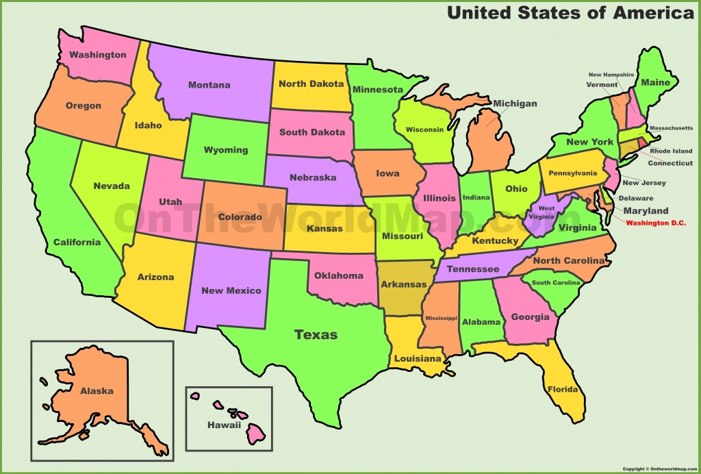 Usa States Map | List Of U.s. States - Printable Map Of The United States With State Names
