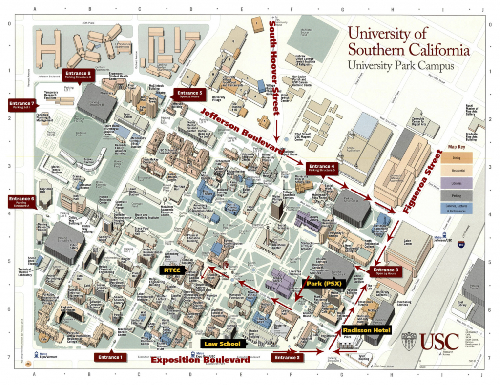 Usc Campus Map Printable Printable Maps