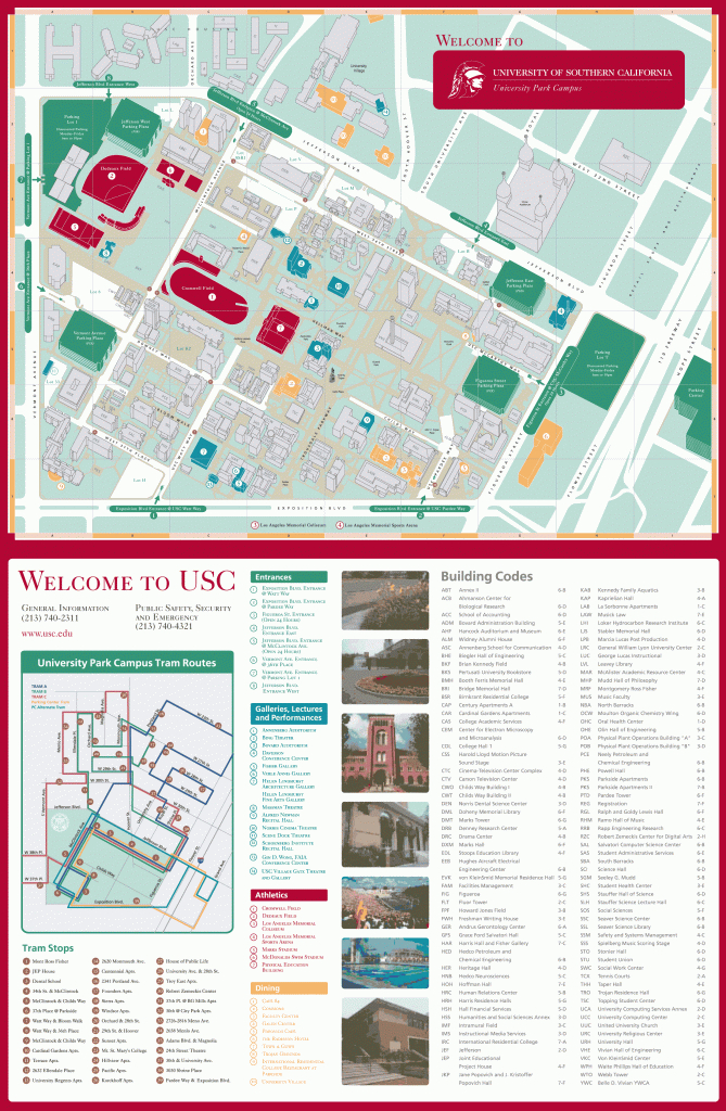 Usc Campus Map | Los Angeles Metropolitan Area | Campus Map - Usc Campus Map Printable