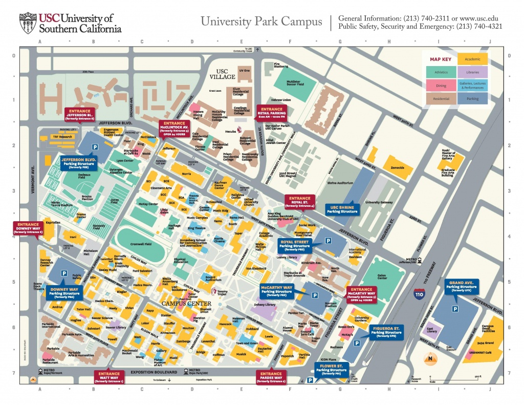 Usc Campus Parking Map - Map Of Usc Campus Parking (California - Usa) - Usc Campus Map Printable