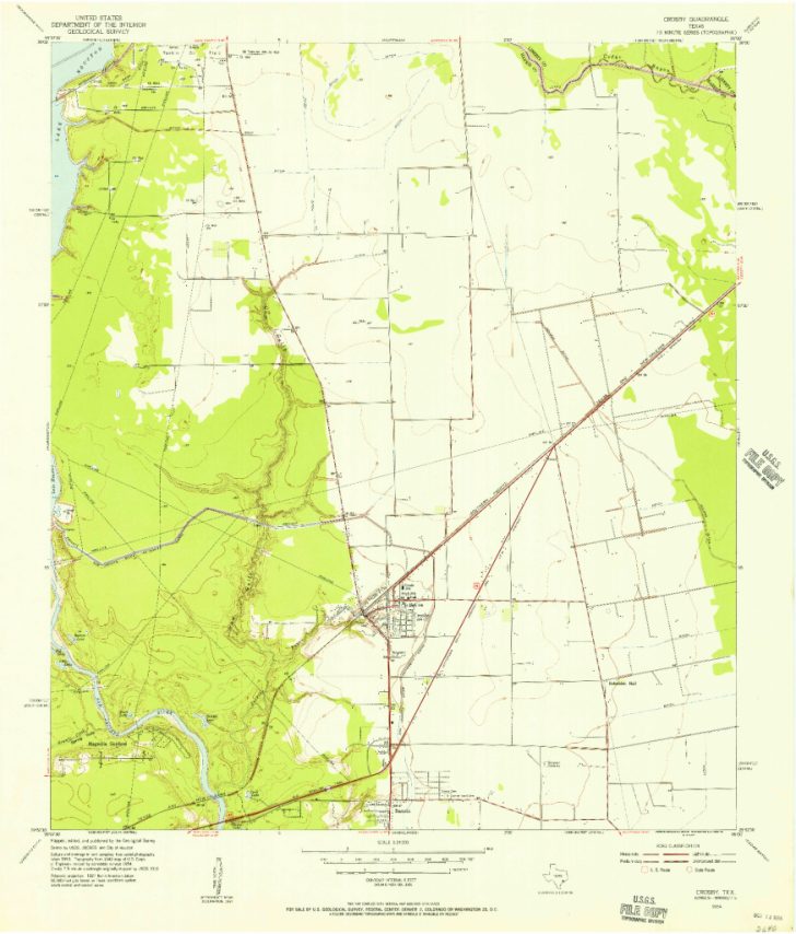 Usgs 1:24000-Scale Quadrangle For Crosby, Tx 1954 - Crosby Texas Map 