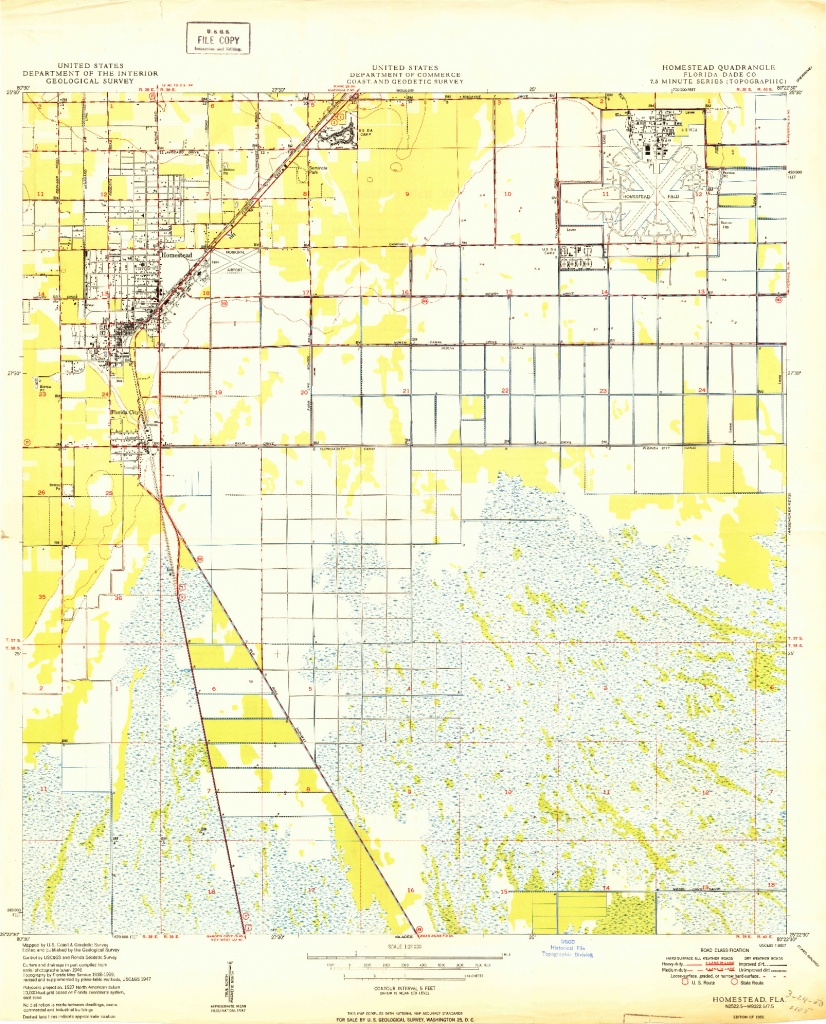 Usgs 1:24000-Scale Quadrangle For Homestead, Fl 1950 - Homestead Florida Map